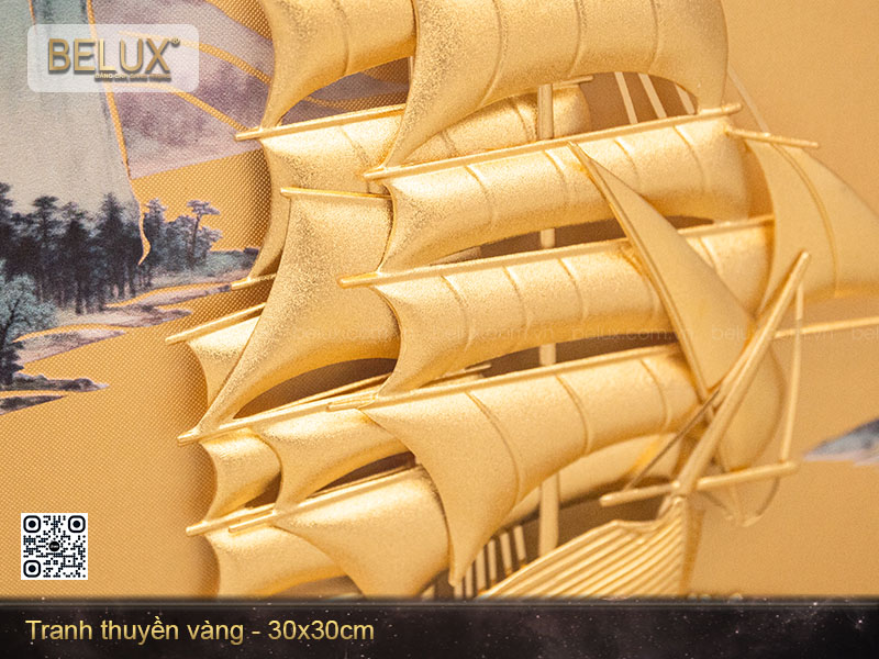 Tranh thuyền dát vàng kt 30x30cm&nbsp;